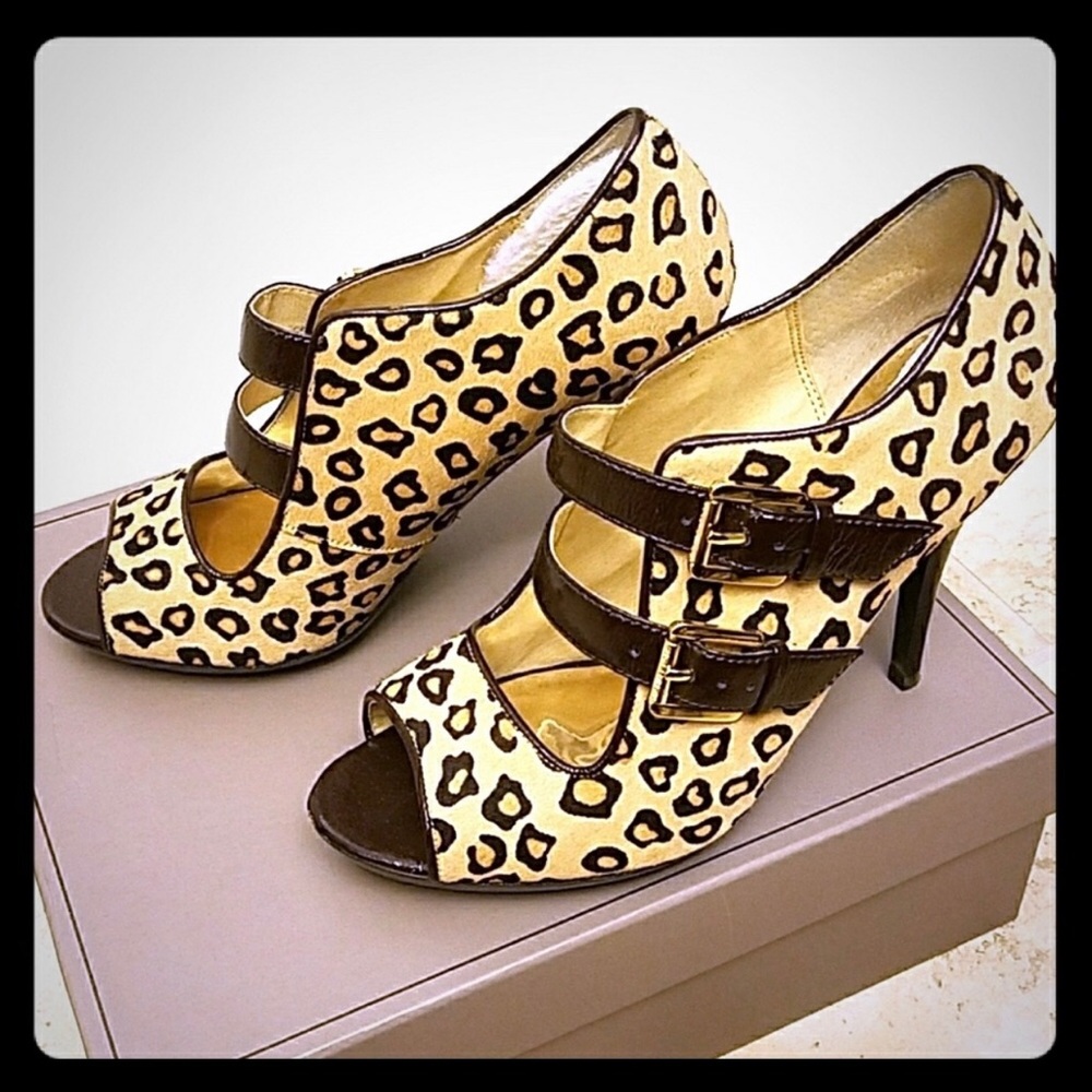 Brand new Michael Kohrs calf hair leopard heels